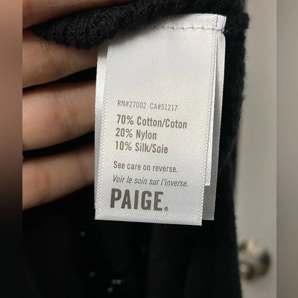 NWT Paige Black Pointelle Knit Sleeveless Midi Dress Size Medium - Picture 9 of 11